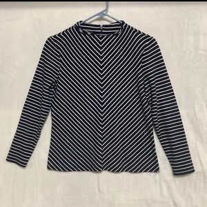 Vintage Talbots Navy and White Striped Top, medium, thick material